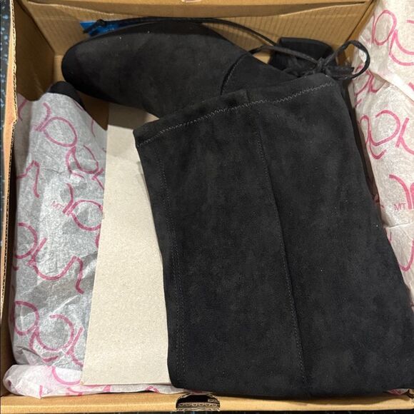 Sugar Womens Ollie Padded Insole Over-The-Knee Boots Black - Picture 2 of 3